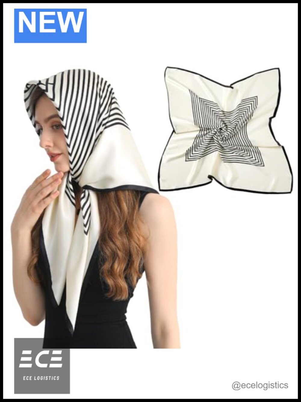 100% Mulberry Silk 35" Head Scarf Square Hair Wrap Bandana